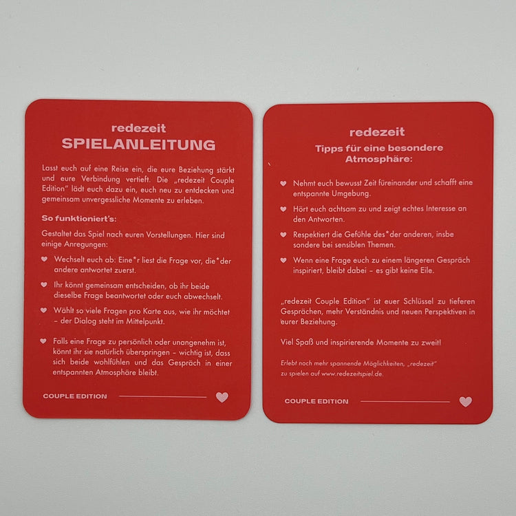 redezeit Couple Edition Spielanleitung