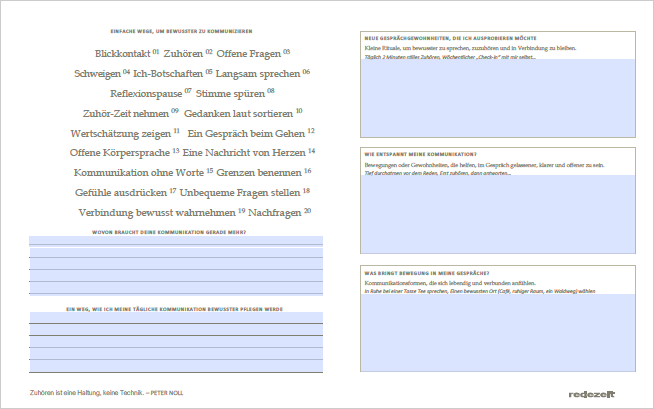 Workbook: Klare Kommunikation & echte Gespräche in 28 Tagen