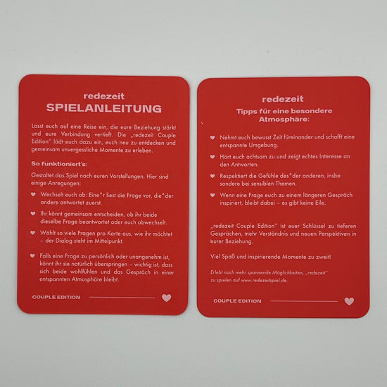 redezeit Couple Edition Spielanleitung