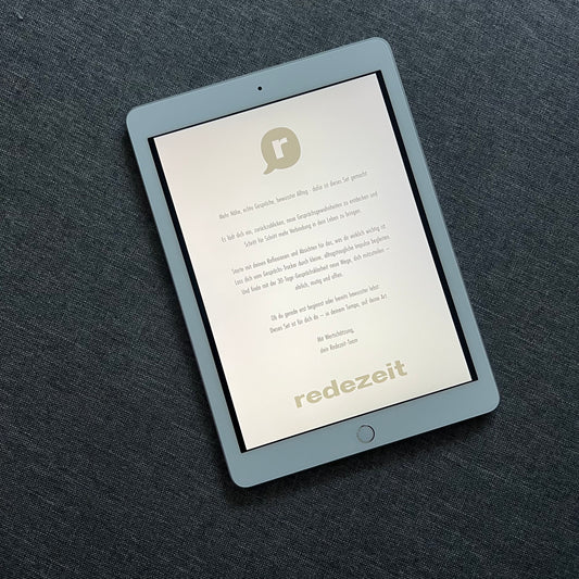 Kommunikationsguide Gesprächsgewohnheiten, die mir gut tun, Klassik-Variante, Deckblatt auf iPad