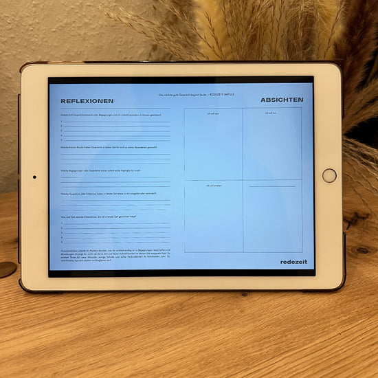 Kommunikationsguide Gesprächsgewohnheiten, die mir gut tun, Klassik-Variante, Reflexionsseite auf iPad