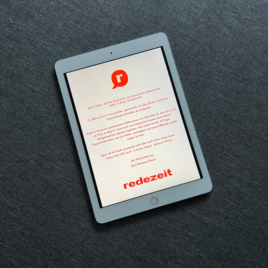 Kommunikationsguide Gesprächsgewohnheiten, die verbinden, Couple-Variante, Deckblatt auf iPad